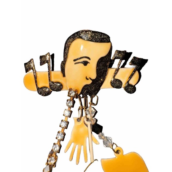 Broadway Theater Themed Brooch Dangle Charms Pin - Picture 3 of 7